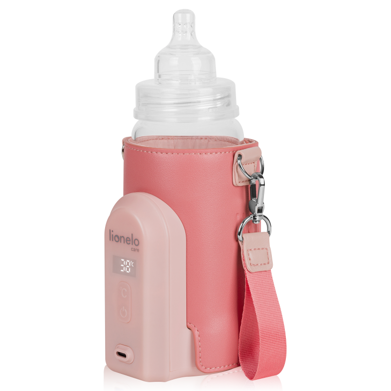 Lionelo Thermup Go Evo Coral Pink — Tragbarer Flaschenwärmer