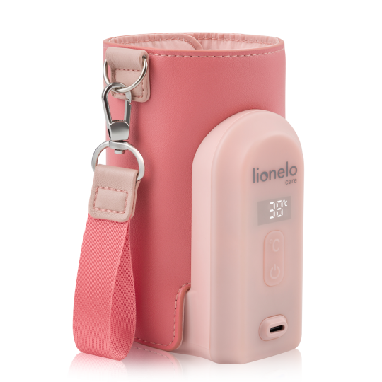 Lionelo Thermup Go Evo Coral Pink — Tragbarer Flaschenwärmer