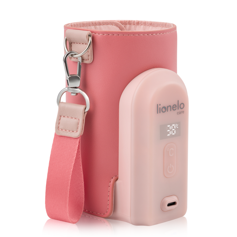 Lionelo Thermup Go Evo Coral Pink — Tragbarer Flaschenwärmer