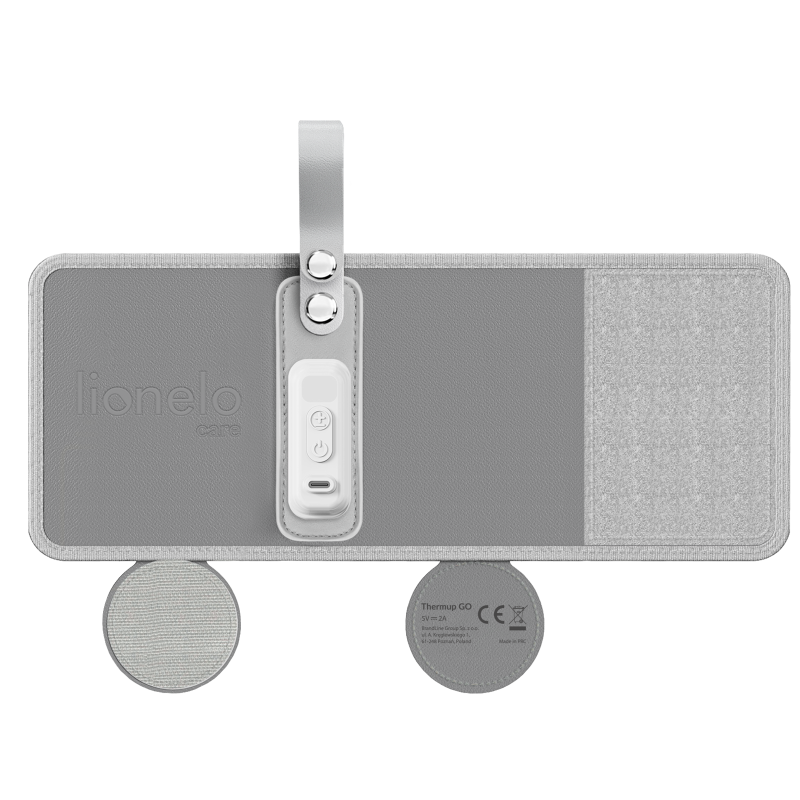 Lionelo Thermup Go Grey Silver — Tragbarer Flaschenwärmer