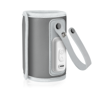 Lionelo Thermup Go Grey Silver — Tragbarer Flaschenwärmer