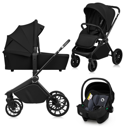 Lionelo Mika Plus 3in1 Black Onyx — Kombikinderwagen