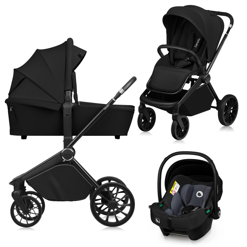 Lionelo Mika Plus 3in1 Black Onyx — Kombikinderwagen