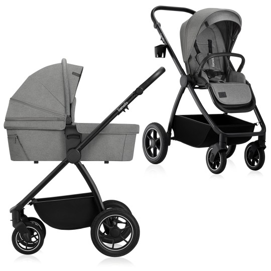 Lionelo Meril 2-in-1 Grey Stone — Multifunktionskinderwagen