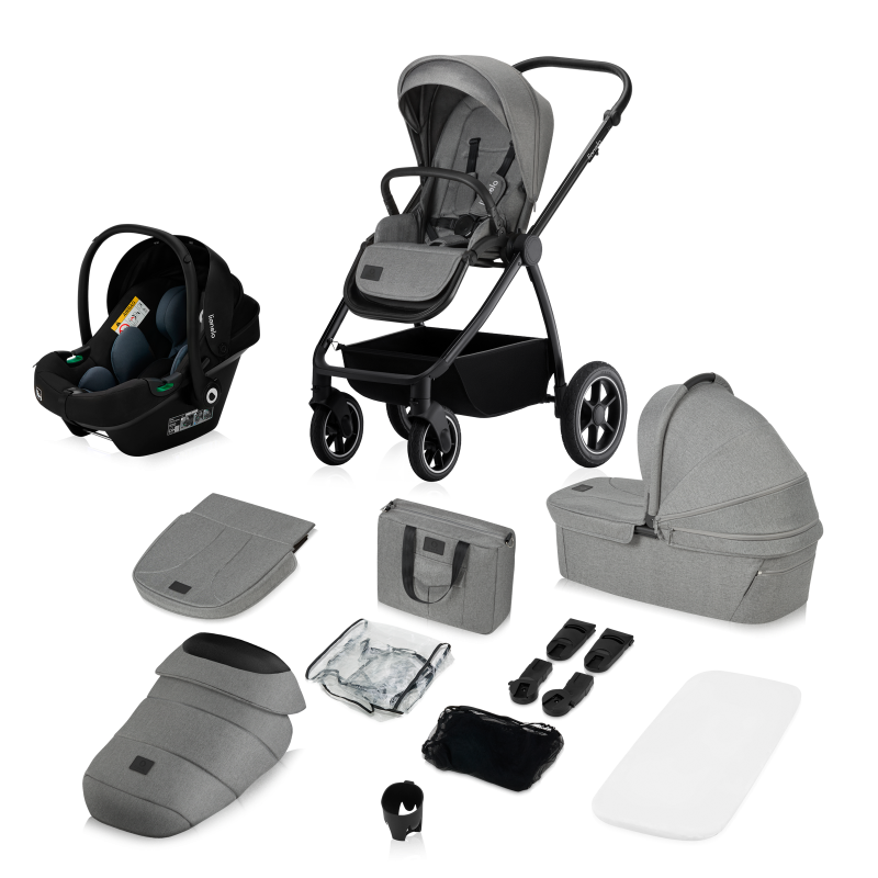 Lionelo Meril 3-in-1 Grey Stone — Multifunktionskinderwagen