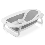 Lionelo BabyBubble Grey Dove — Faltbare Babywanne mit Badeliege