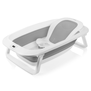 Lionelo BabyBubble Grey Dove — Faltbare Babywanne mit Badeliege