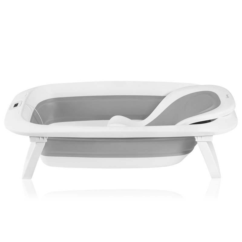Lionelo BabyBubble Grey Dove — Faltbare Babywanne mit Badeliege