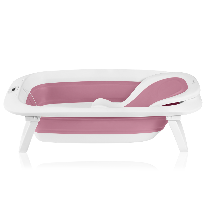 Lionelo BabyBubble Pink Magnolia — Faltbare Babywanne mit Badeliege