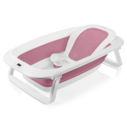 Lionelo BabyBubble Pink Magnolia — Faltbare Babywanne mit Badeliege