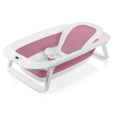 Lionelo BabyBubble Pink Magnolia — Faltbare Babywanne mit Badeliege