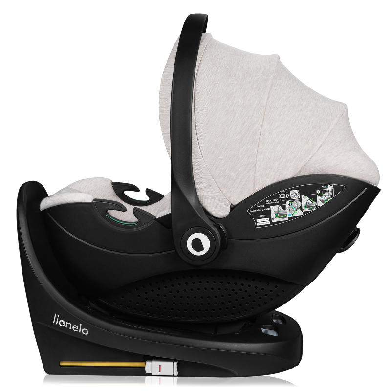 lionelo Moxie i-Size Set Beige Sand — Kindersitz mit ISOFIX-Basis