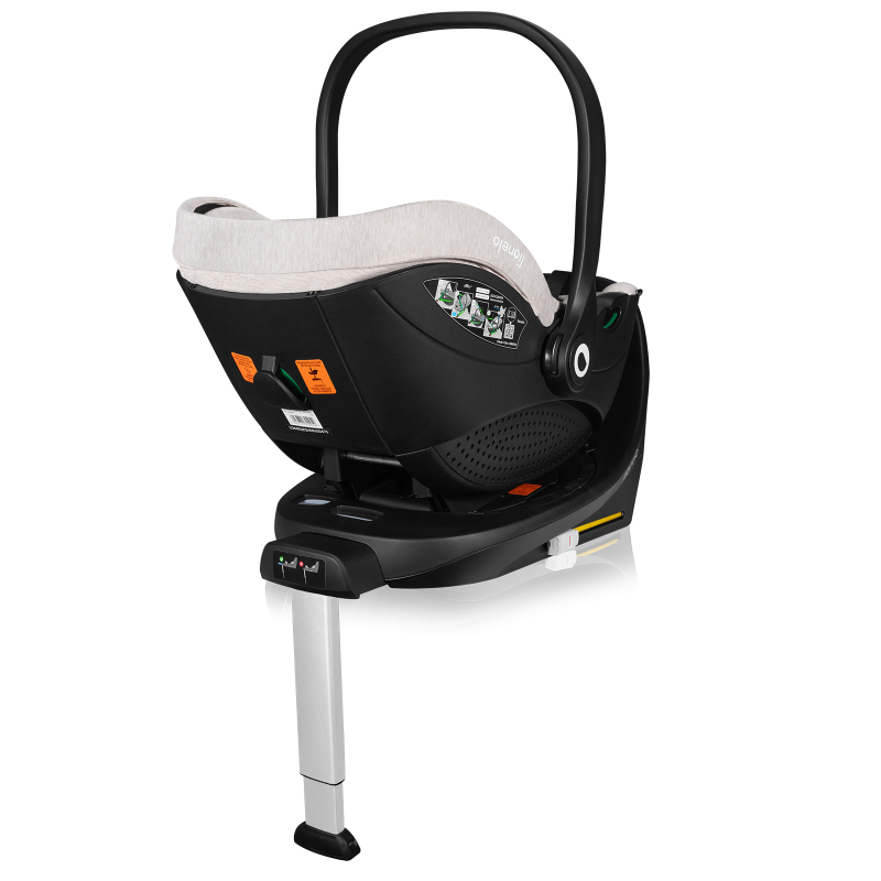 lionelo Moxie i-Size Set Beige Sand — Kindersitz mit ISOFIX-Basis