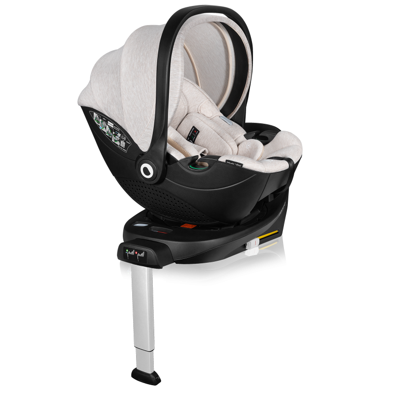 lionelo Moxie i-Size Set Beige Sand — Kindersitz mit ISOFIX-Basis