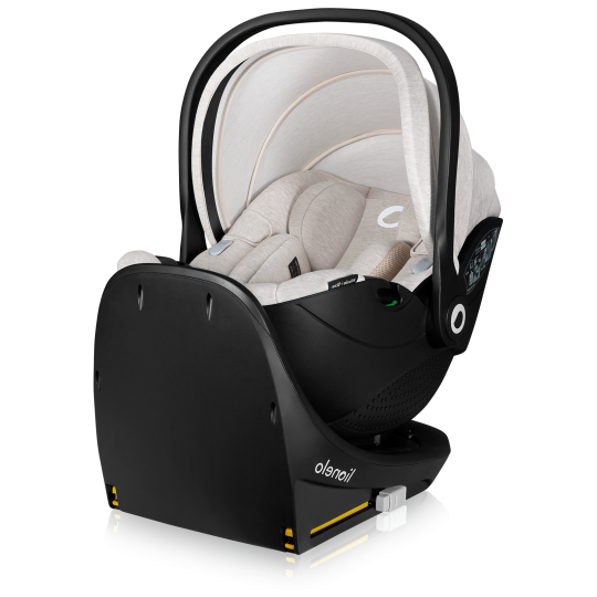 lionelo Moxie i-Size Set Beige Sand — Kindersitz mit ISOFIX-Basis