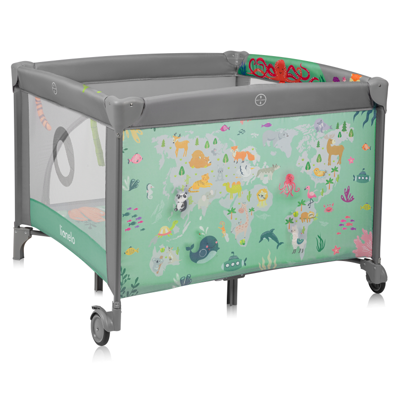 Lionelo Mille Plus Grey Green — Multifunktionales Laufgitter