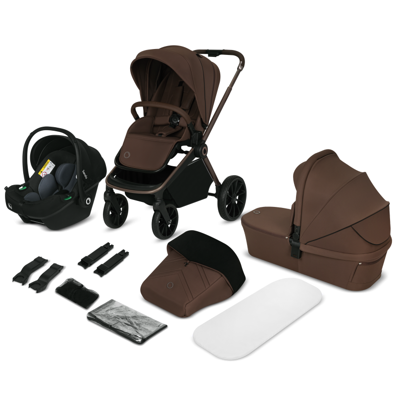 Lionelo Mika Plus 3-in-1 Mocha Mouse — Kombikinderwagen