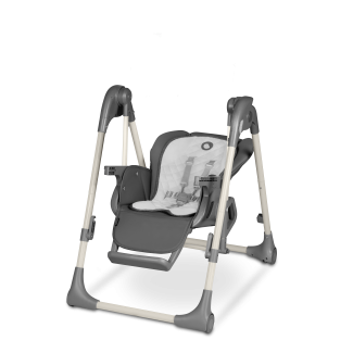 Lionelo Laurice Grey Stone — krzesełko do karmienia z funkcją bujaczka