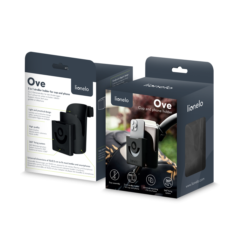 Lionelo Ove Black Carbon — Griff zum Kinderwagen