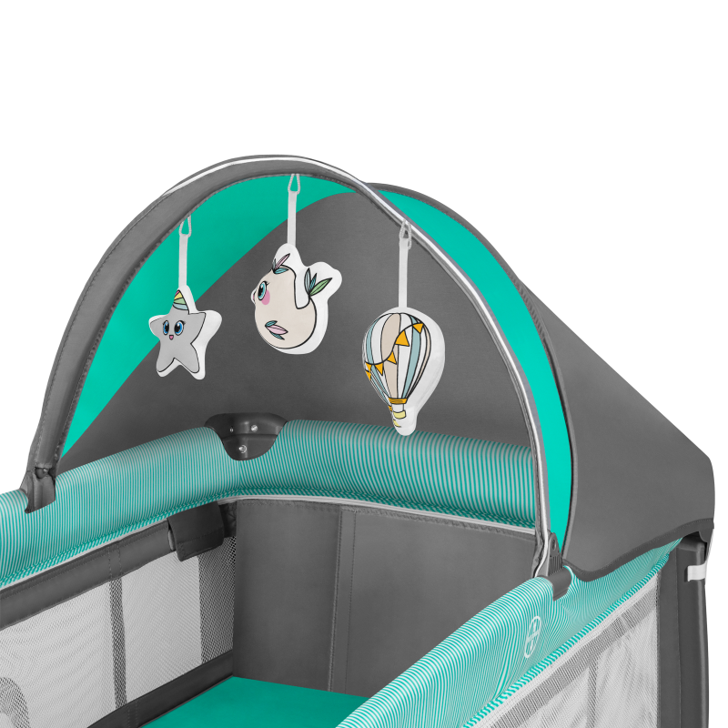 Lionelo Sven Plus Turquoise/Grey — Bettchen 2in1
