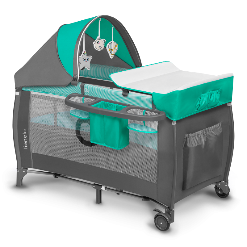 Lionelo Sven Plus Turquoise/Grey — Bettchen 2in1