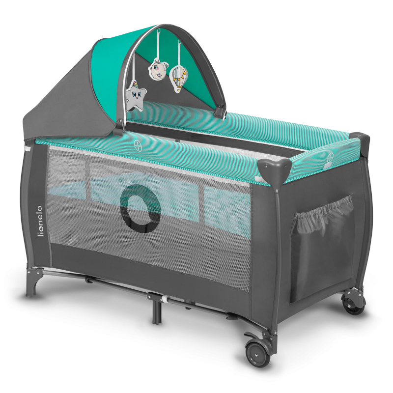 Lionelo Sven Plus Turquoise/Grey — Bettchen 2in1