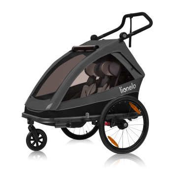 Lionelo Cama Grey Graphite — Fahrradanhänger mit Kinderwagenfunktion