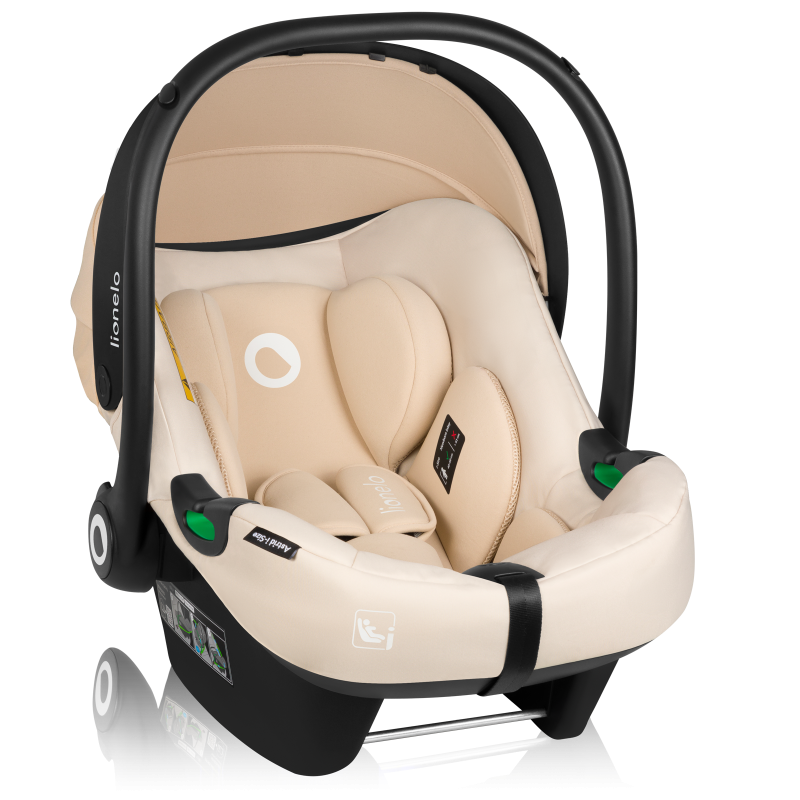 lionelo Astrid i-Size Set Beige Sand — Autositz mit ISOFIX-Basis