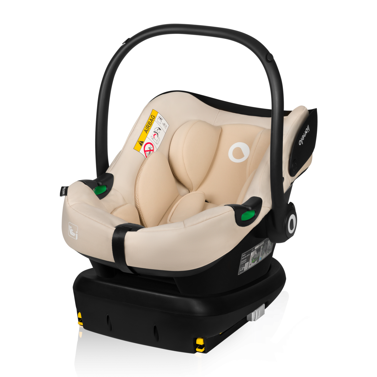 lionelo Astrid i-Size Set Beige Sand — Autositz mit ISOFIX-Basis