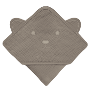 lionelo Muslin Hooded Towel Beige Cappuccino — Badetuch mit Kapuze