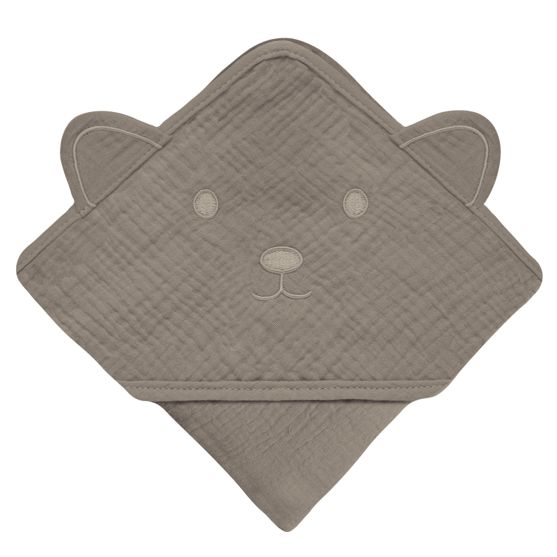 lionelo Muslin Hooded Towel Beige Cappuccino — Badetuch mit Kapuze