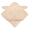 lionelo Muslin Hooded Towel Beige Sand — Badetuch mit Kapuze