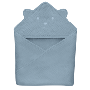 lionelo Muslin Hooded Towel Grey Sky — Badetuch mit Kapuze