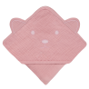 lionelo Muslin Hooded Towel Pink Baby — Badetuch mit Kapuze