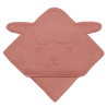 lionelo Muslin Hooded Towel Red Coral — Badetuch mit Kapuze