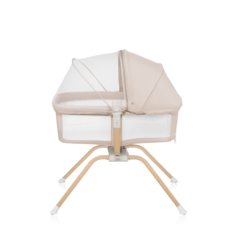 lionelo Malin Evo Beige Natural — Vielseitiges Kinderbett mit Wiege