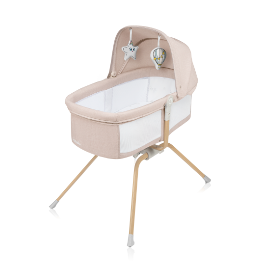 lionelo Malin Evo Beige Natural — Vielseitiges Kinderbett mit Wiege