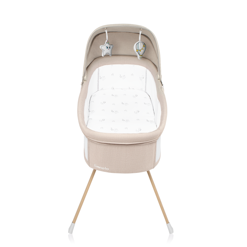 lionelo Malin Evo Beige Natural — Vielseitiges Kinderbett mit Wiege