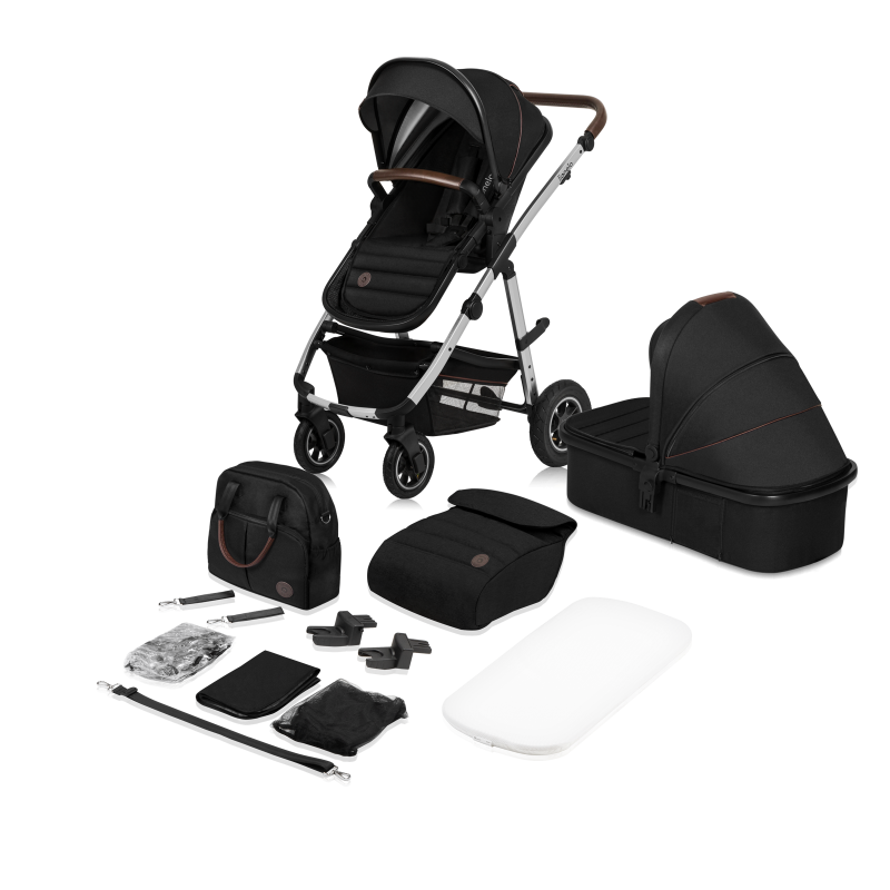 lionelo Amber 2in1 Black Silver — Kombikinderwagen