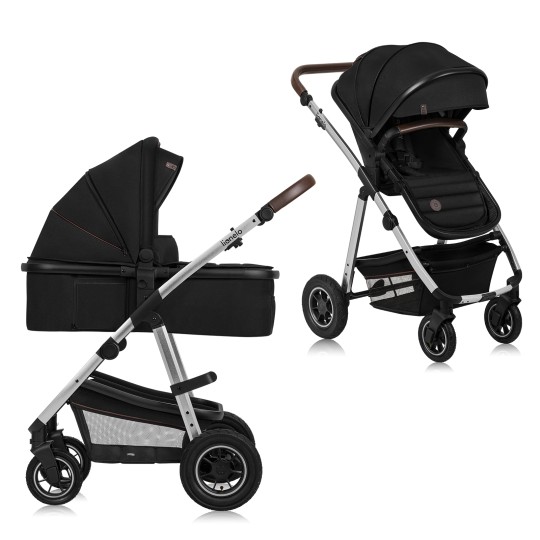 lionelo Amber 2in1 Black Silver — Kombikinderwagen