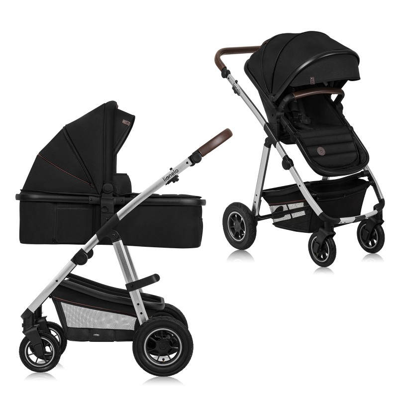 lionelo Amber 2in1 Black Silver — Kombikinderwagen