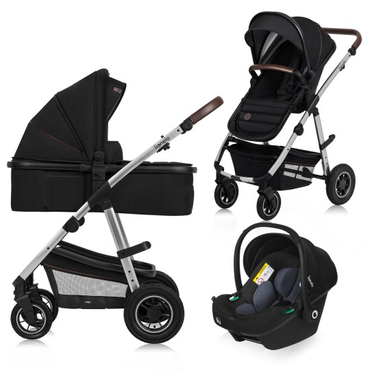 lionelo Amber 3in1 Black Silver — Kombikinderwagen