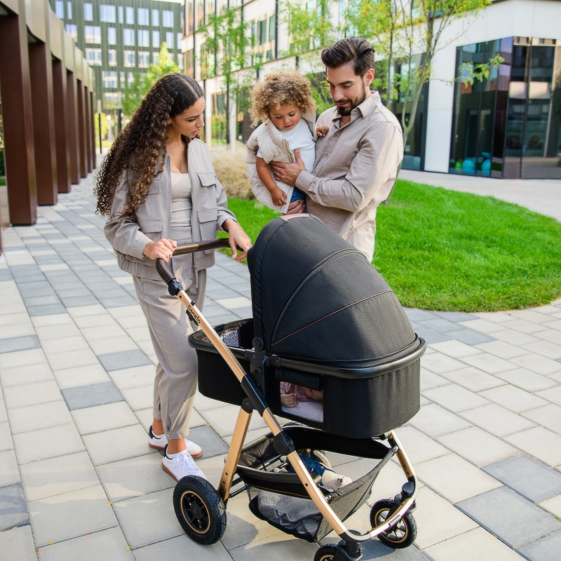 lionelo Amber 3in1 Black Silver — Kombikinderwagen
