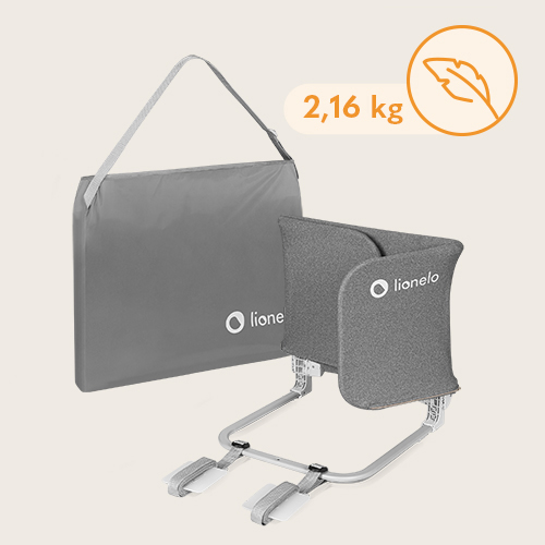 lionelo Lora Grey Stone – Tragbares Schutzgitter