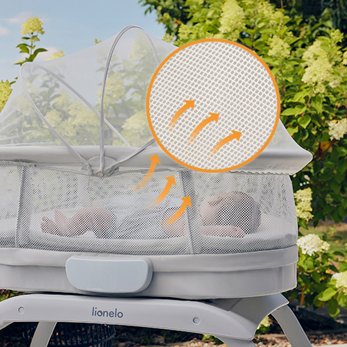 Lionelo Coral White — Kinderbett/Wiege mit Waagefunktion
