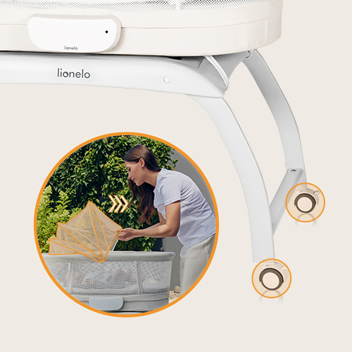 Lionelo Coral White — Kinderbett/Wiege mit Waagefunktion