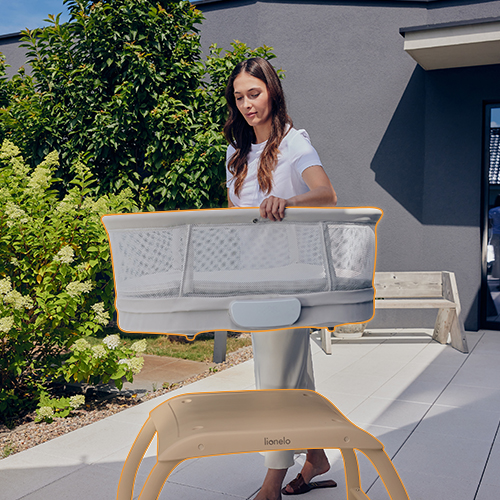 Lionelo Coral White — Kinderbett/Wiege mit Waagefunktion