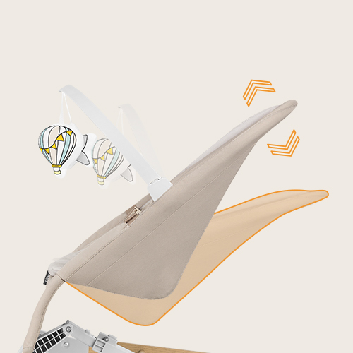 Lionelo Lilac Beige Sand – leżaczek-bujaczek