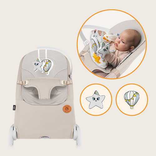 Lionelo Lilac Beige Sand – leżaczek-bujaczek