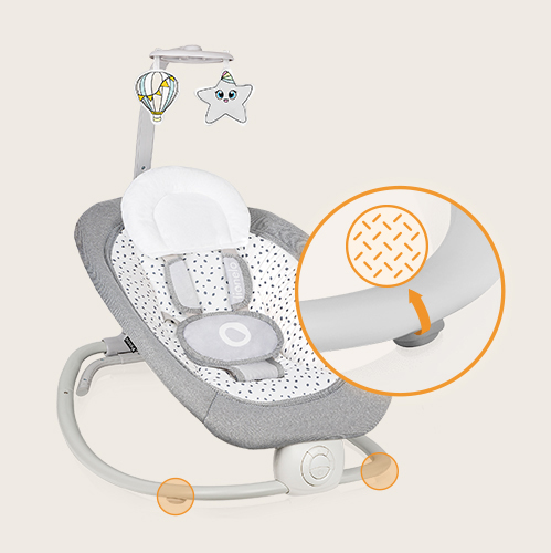 lionelo Malin Evo Beige Natural — Łóżeczko z funkcją kołyski